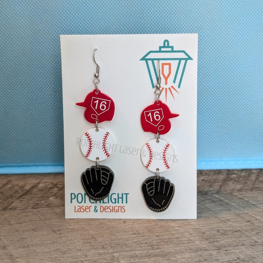 Sports Earrings - Baseball, Softball, Gift, Team Support, Proud Parent, Accessories