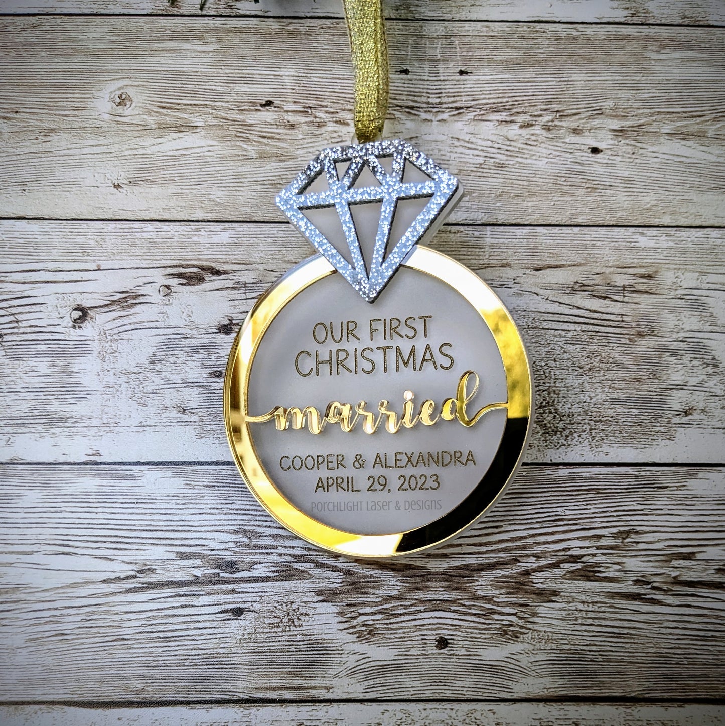 First Christmas Married Ornament - Christmas, Holidays, Wedding