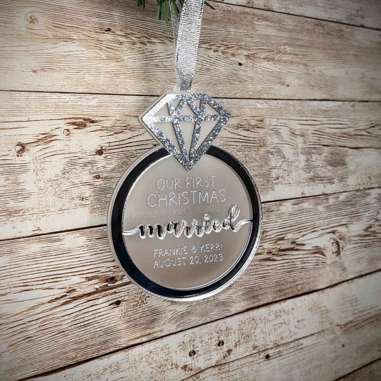 First Christmas Married Ornament - Christmas, Holidays, Wedding