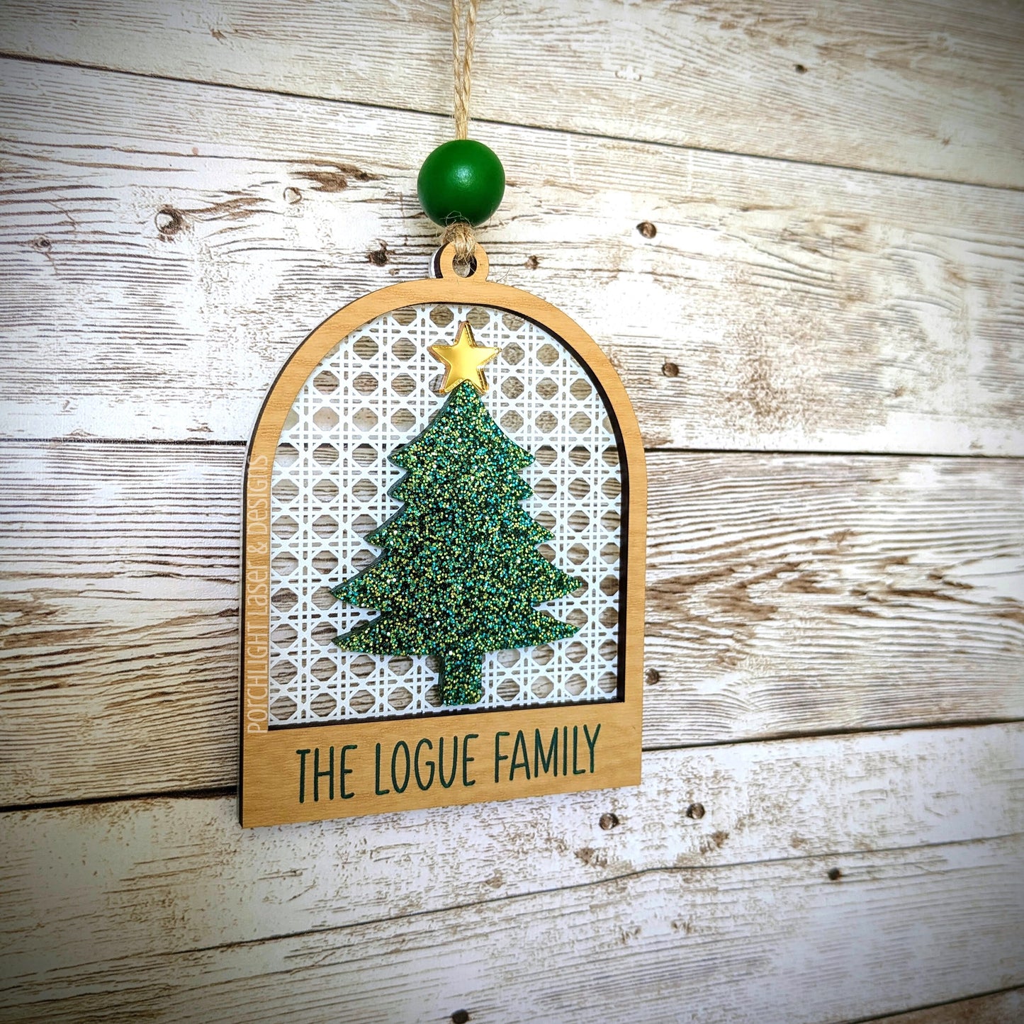 Family Evergreen Tree Ornament - Christmas, Holidays, Gift