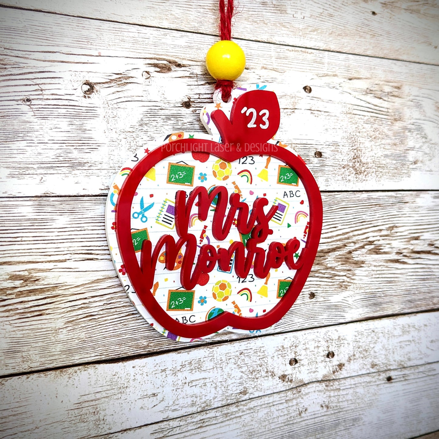 Teacher Ornament Red - Christmas, Holidays, Teacher, School