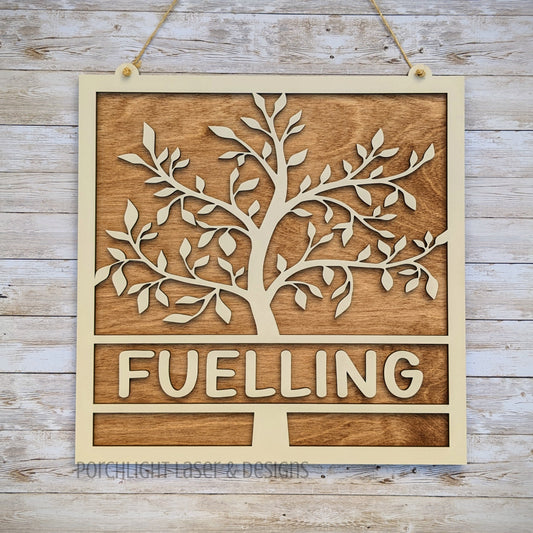 Tree Name Wall/Door Hanger - Real Estate, Closing Gift, First Time Homebuyer, Decor