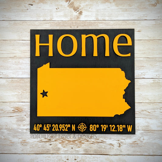 Home Coordinates Sign - Real Estate, Closing Gift, First Time Homebuyer, Decor